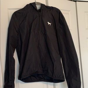 PINK black half-zip raincoat pullover M/L